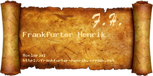 Frankfurter Henrik névjegykártya